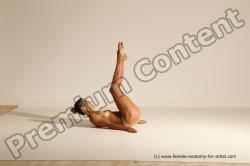 Nude Gymnastic poses Woman White Moving poses Slim long brown Dynamic poses Pinup